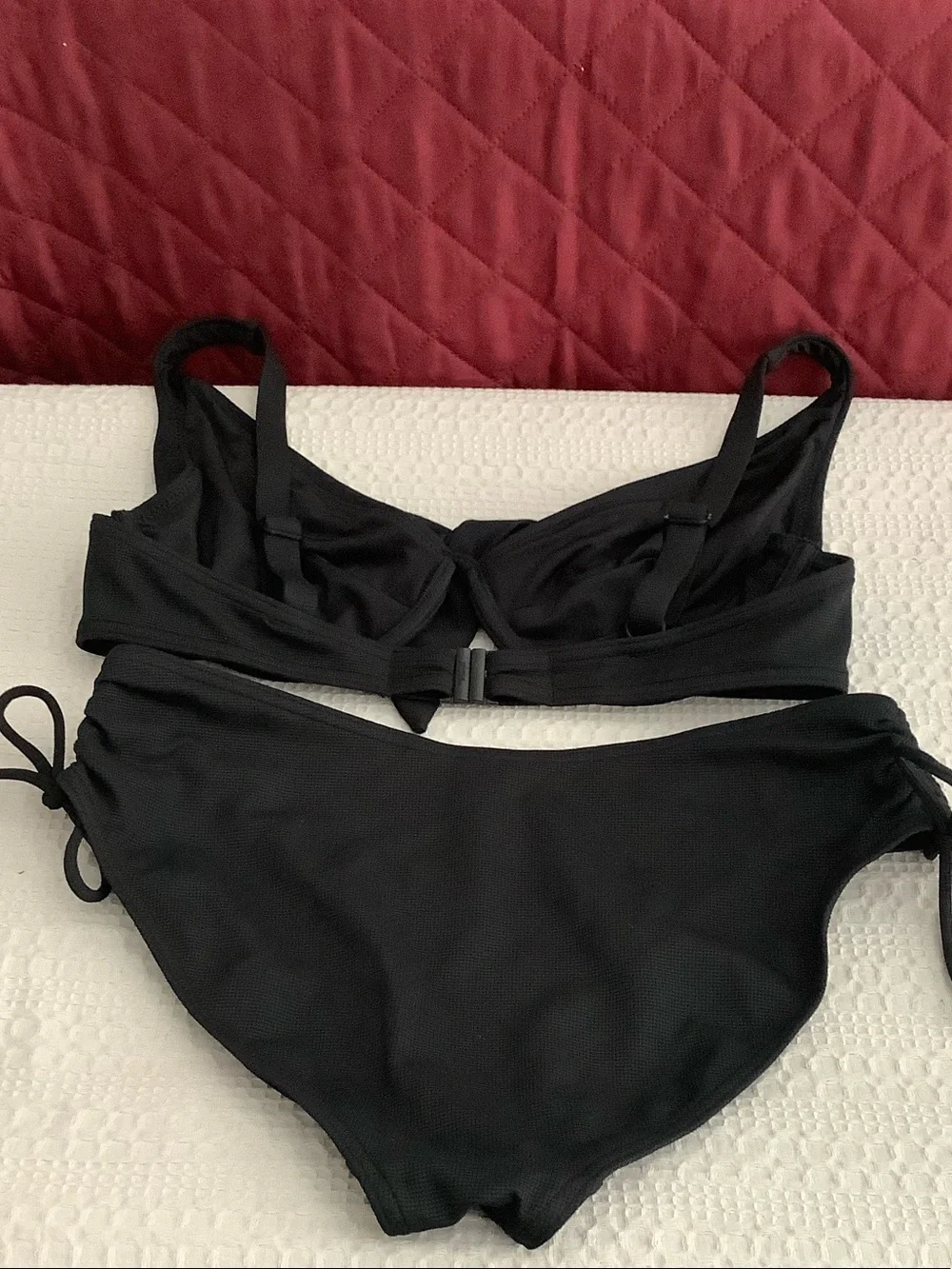 Triumph Black Tie-Front Bikini Set